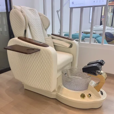 Luxury Modern Style Retractable Adjustable Pedicure Chair Nail Salon Features Pipeless Jet System Automatic Drainage Electric