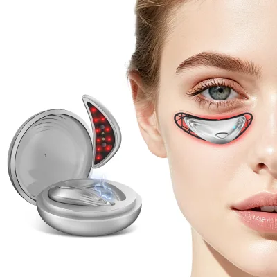 Portable Rechargeable Wireless Eye Patch Massager High Frequency Sonic Pulsation Dark Circles Relief Cooling Gel Pad