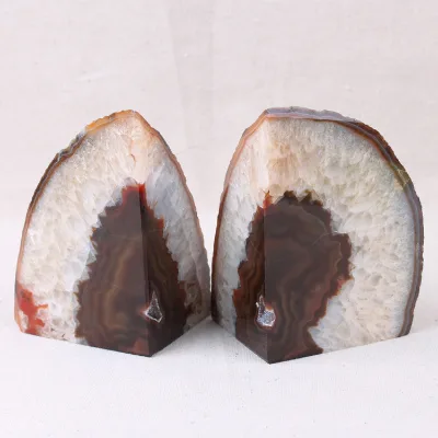Huiying New Bookend INS Style Custom Attractive Design Students Brown Agate Book Holder Book Stand for Reading at Home /library Crafts