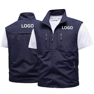 High Quality Multi-Pockets Formal Windproof Reversible Waterproof Workwear and Fishing Vest Comfortable Breathable
