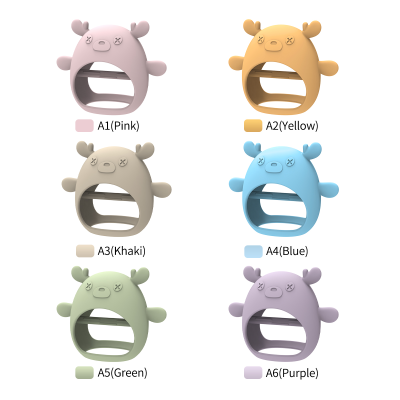 Deer Teething Toy Engraved Baby Name Silicone Teether Baby Shower Gift