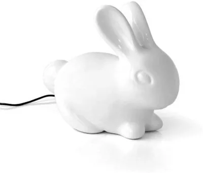 White Porcelain Ceramic Rabbits UK Porcelain Bunny Lamp-USB Powered Light with Energy Efficient LED Bulbs Equivalent of 11W,