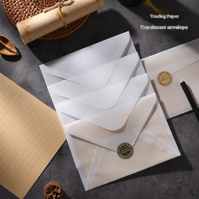 Creative Transparent Storage Envelope Paper Bag Printed Bronzing Invitation Greeting Gift Card Paper Envelopes