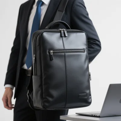 High Quality Leather PU Backpacks Customized by Manufacturer for Men's Office and Business Use latop case