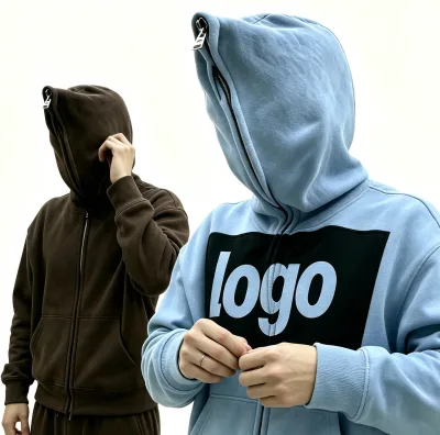 Manufacturer Custom Streetwear Baggy Full Zip logo Oversized 100 %cotton 400 500 Grams Ropped Shoulder Men Hoodie