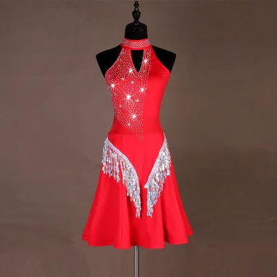 2026 Sleek Elegant Latin Dance Dress  Professional Competition Wear Sequined Tassel Gown Customizable