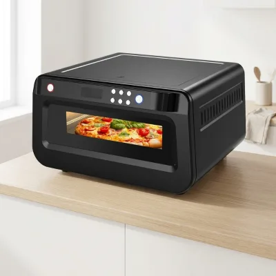 Countertop Electric Pizza Maker Non-stick Interior Large Capacity Family Sized Baking Oven