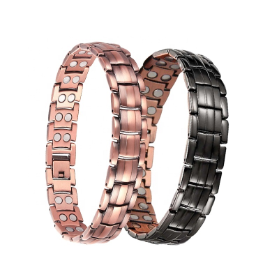 Custom Logo Size Bio Magnetic Health Care Bracelet Chain Link Pure Copper Bracelet for Men Women Arthritic