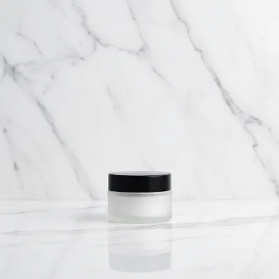 Amber Glass Jars with Lids 60ml Empty Round Glass Jar with Inner Liners and Black Lids
