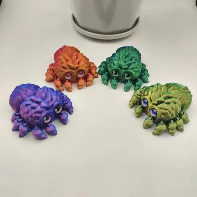 Dreamy Green Unzipped Decorative Ornaments Beautiful 3D Printed Spider Toy Made Durable PLA Material Moulding Service Included
