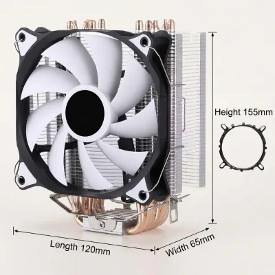 Speedy Gen CPU Cooler 4 Copper Heat Pipes 120mm PWM Silent Ball Bearing Fixed RGB Fan Luminous Downward Pressure Radiator Intel