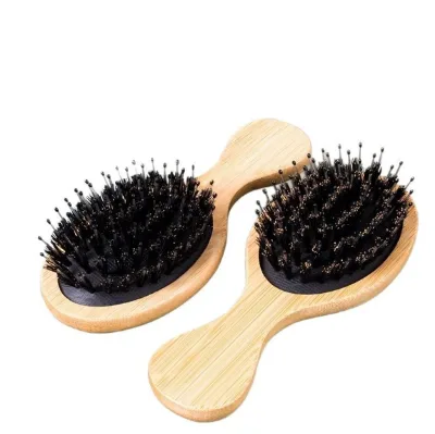 Air Cushion Boar Bristle Travel Size Portable Mini Bamboo Hair Brush