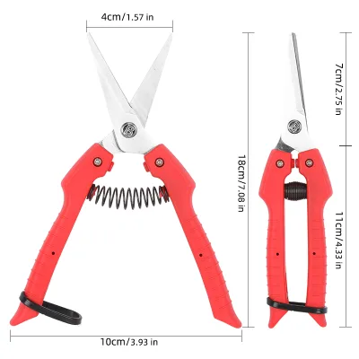 Gude Industrial Grade Garden Hand Bypass Shears Anti-Slip Grip Polished Stainless Steel Blades Plastic Handle Tree Grafting Vine