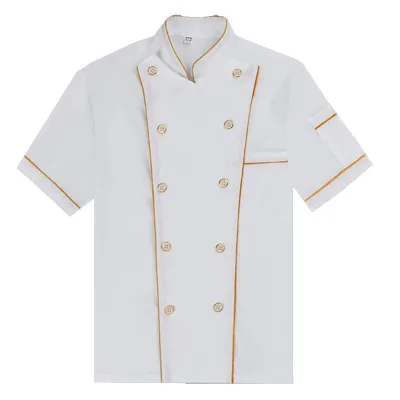 Short Sleeves Chef Coat Uniforms Hotel Kitchen Chef Jacket Uniforms