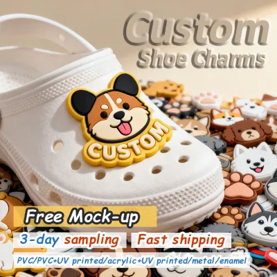 Custom Personalisation Design PVC UV Printed Sport Animal Shoe Charms Decorations Customization Regular Pvc Clog Shoes Charms