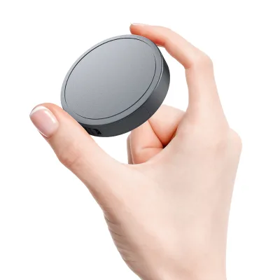 Professional Intelligent Noise Reduction Meeting Recording Mini Round Voice Recorder 128GB One Button Recording Time OEM Black