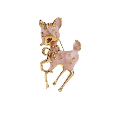 Wholesale Factory Cute Deer Brooch Women's Creative Enamel Corsage Pin Suit Pin Accessory