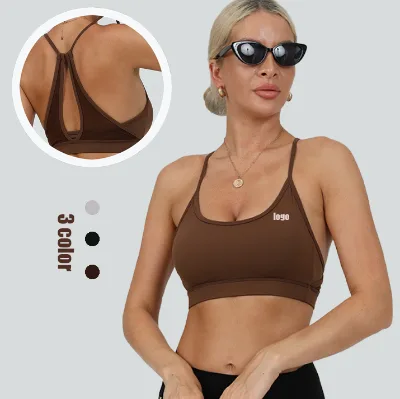 Mesh Patchwork Hollow Out Patchwork Breathable Yoga Bra U Neck Narrow Strap Women Yoga Bra Padded Yoga Bra