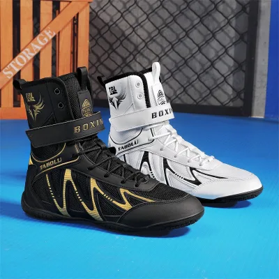 Plus-Size Men's High-Top Boxing Sanda Shoes All-Around Training Squat Training Boots Made in China