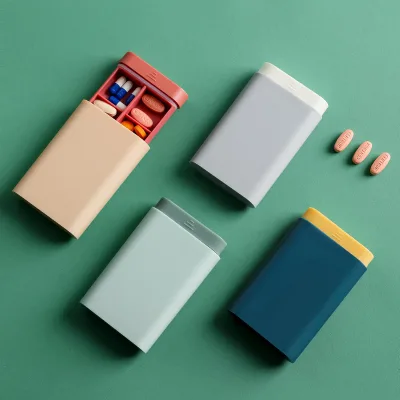 Portable Small Medicine Box Travel Medicine Packing Box Sealed Storage Box 7-Day Packing Mini Compartment Medicine Box