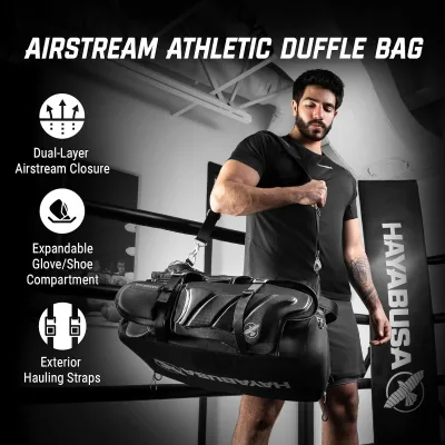 Sports luggage bag fitness bag black 50 liter luggage bag 7 zippered pockets travel boxing taekwondo Muay large capacity