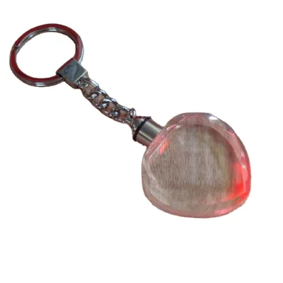 MH-YS0247 logo Laser Engraved Crystal Heart Key Chain