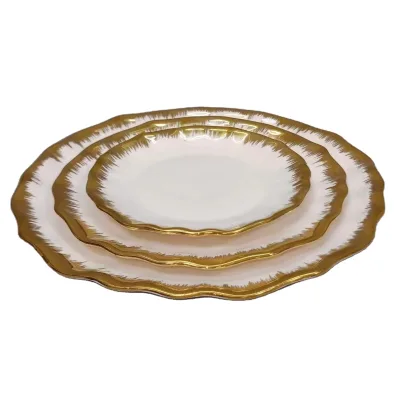 White 10.5-Inch Ceramic Dinner Plate Customizable Single Piece Loose-Packed Charger Tableware