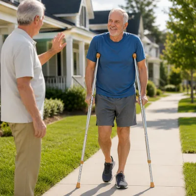 Lightweight Aluminum Alloy Axillary Crutches Orthopedic Underarm Walking Aids Adjustable Height Crutches
