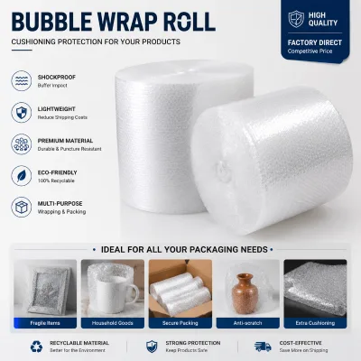 Gift Packaging PE Waterproof Bubble Film Shockproof Cushioning Wrap for Express Packaging
