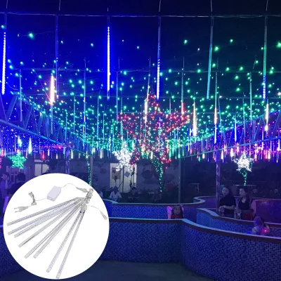Durable Outdoor IP65 Waterproof LED Christmas Meteor Shower Tree Decorative Light Available in RGB White Red Yellow Pink Blue