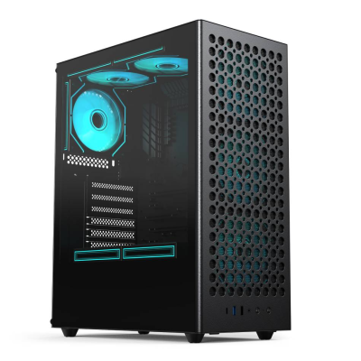 OEM ODM Soeyi Custom Logo Metal Big Heat Dissipation Hole Atx Computer case Wholesales Pc Gehause Ordinateur Pc case
