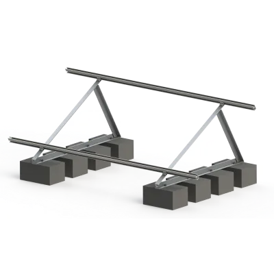Flat Roof Solar Mounting System Aluminum Frame Solar Panel Mounting Concrete Ballast