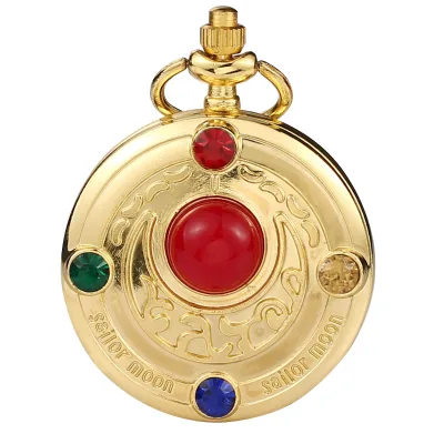 Wholesale Modern Steampunk Clock Pocket Watch Pendant Gold Quartz Movement Alloy for Gift