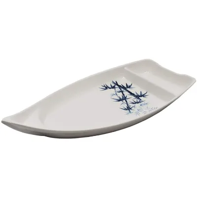 Quanzhou Factory Customized Printing Boat Platter White, High End White Melamine Japanese Sushi Plates