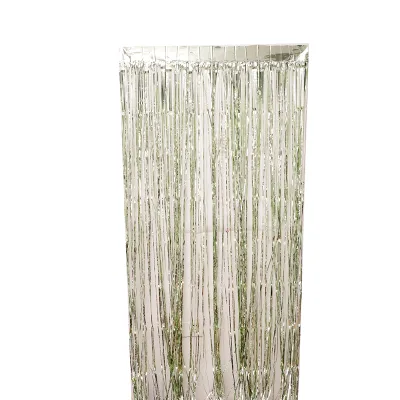 Global Shunli Silver Metallic Tinsel Foil Fringe Curtains for Party Photo Backdrop Wedding Decor Curtain for Kid Shower