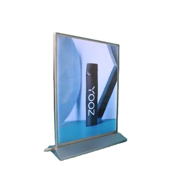 Shopping Mall Restaurant Bank A4 Desktop Hanging Double Sides Led Menu Board with Plug in