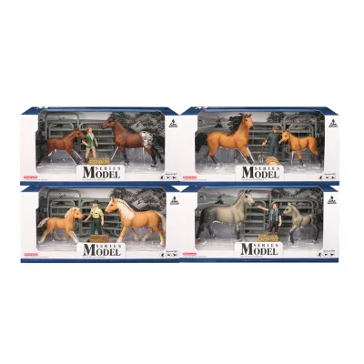 Solid Vivid Farm Animal Set Toy Plastic Horse Figurines with Human