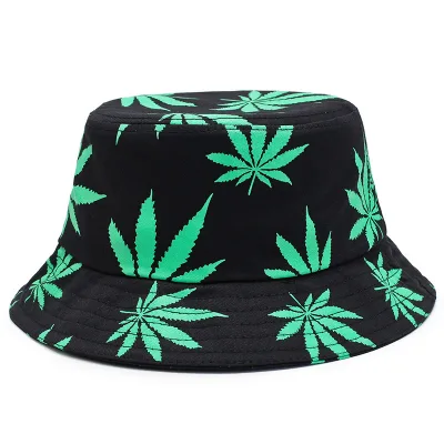 Wholesale Maple Leaf Printed Bucket Hat,Custom Bucket Hats Bulk, Mens Bucket Hats