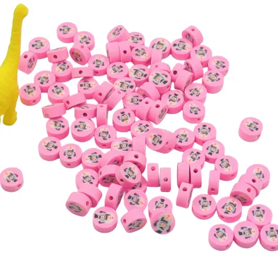 Christmas Pink 3D Snowman Soft Pottery Slice DIY Jewelry Bracelet Necklace Accessories Bulk Wholesale