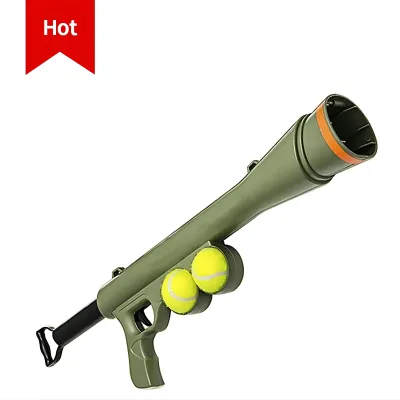 Dog Toys Ball Launcher Lanzador De Pelotas Interactive Pet Thrower Gun Dog Ball Launcher with Two Tennis for Dogs Training