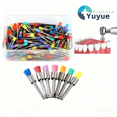 Colorful Nylon Prophy Brushes Prophy Cups Assorted Shape Polishing Tools Flat Pointed Bowl Umbrella Tip for Polishing Work