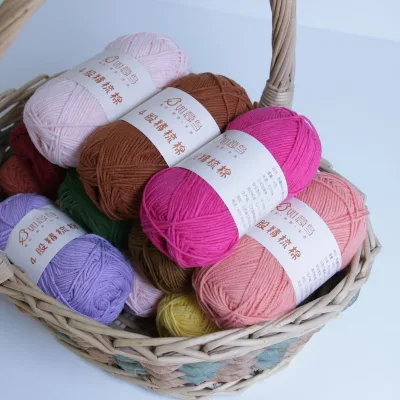 Crochet Doll Bag Scarf 60% Cotton 40% Acrylic Blended Yarn Pure Cotton Hand-Woven with Strong Ring Spun Technique Dyed Pattern