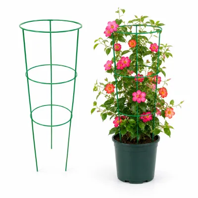 Heavy Duty Garden Plant Support Cage Green Metal Trellis for Climbing Flowers and Vegetables