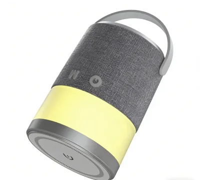 Fabric Speaker with LED Light, TWS Wireless Speaker 2 in 1 Wireless Charger Mini Speaker with TF AUX for Outdoor