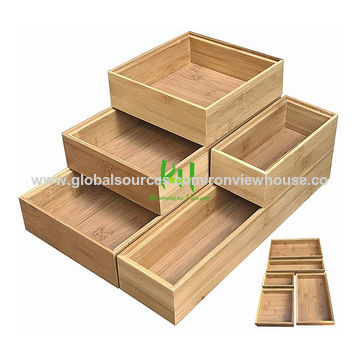 Bamboo Drawer Organizer Storage Box Closet drawer organizers Desktop drawer