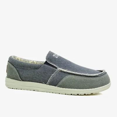 Men's Lightweight Breathable Canvas & Denim Summer Loafers and Espadrilles Slip-On Shoes for Work Driving & Walking Flats