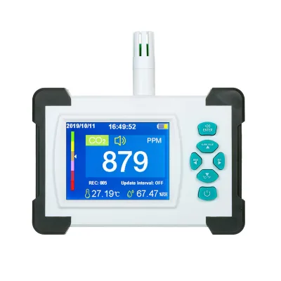 2025 Hot Sell Air Quality Monitor Portable Gas Analyzer Carbon Dioxide CO2 Monitor Digital Temperature Display CO2 Meter
