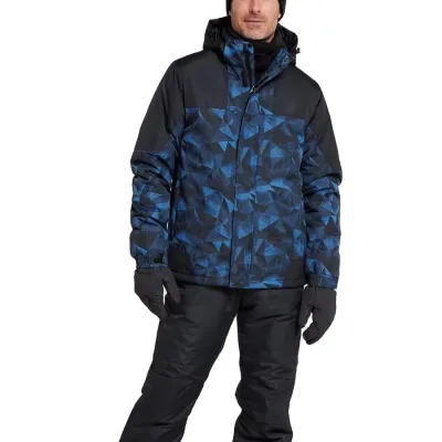 Men's Adult Hooded Breathable Ski Jacket with Zipper Waterproof 100% Polyester
