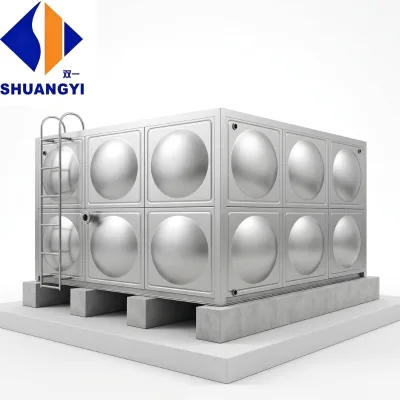 1m3-50m3 Customized 304 Stainless Steel Food-grade square Hot Water tank Tower House Water Storage tank Set for Fire Water tank