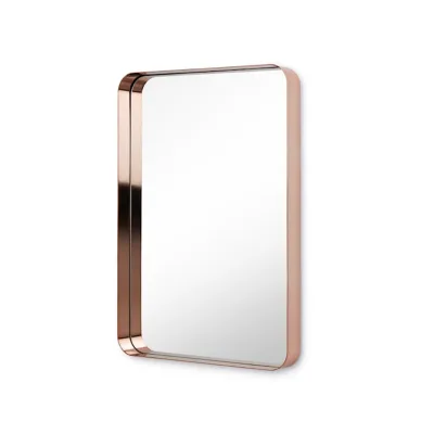 Rectangular and round Shape Golden Rose Golden Color Metal Aluminum Alloy Framed Mirror for Home Decor and Furniture